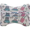 Transportation Seamless Pattern Velour Seat Head Rest Cushion View2