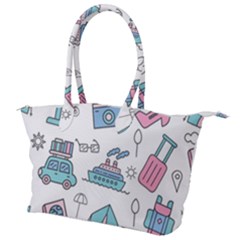 Transportation Seamless Pattern Canvas Shoulder Bag by Vaneshart