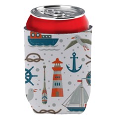 Nautical Elements Pattern Background Can Holder by Vaneshart