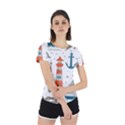 Nautical Elements Pattern Background Back Cut Out Sport Tee View2