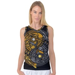 Yin Yang Owl Doodle Ornament Illustration Women s Basketball Tank Top by Vaneshart