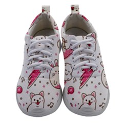 Cute Animals Seamless Pattern Kawaii Doodle Style Women Athletic Shoes by Vaneshart