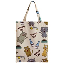 Happy Cats Pattern Background Zipper Classic Tote Bag by Vaneshart