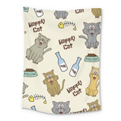 Happy Cats Pattern Background Medium Tapestry