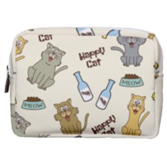 Happy Cats Pattern Background Make Up Pouch (medium)