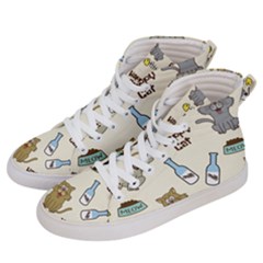 Happy Cats Pattern Background Men s Hi-top Skate Sneakers by Vaneshart