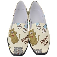 Happy Cats Pattern Background Women s Classic Loafer Heels by Vaneshart