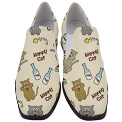 Happy Cats Pattern Background Women Slip On Heel Loafers by Vaneshart