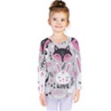 Big Set With Cute Cartoon Animals Bear Panda Bunny Penguin Cat Fox Kids  Long Sleeve Tee View1