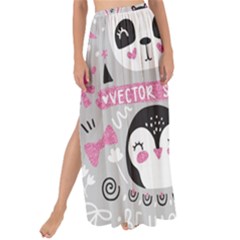 Big Set With Cute Cartoon Animals Bear Panda Bunny Penguin Cat Fox Maxi Chiffon Tie-up Sarong by Vaneshart