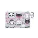 Big Set With Cute Cartoon Animals Bear Panda Bunny Penguin Cat Fox Canvas Cosmetic Bag (Small) View2