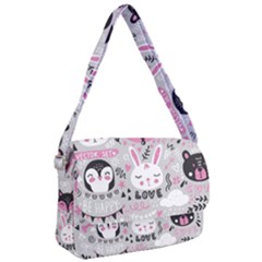 Big Set With Cute Cartoon Animals Bear Panda Bunny Penguin Cat Fox Courier Bag