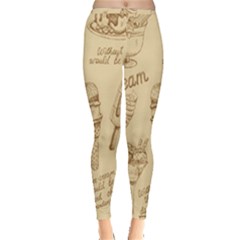 Ice Cream Vintage Pattern Inside Out Leggings by Vaneshart