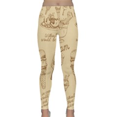 Ice Cream Vintage Pattern Lightweight Velour Classic Yoga Leggings by Vaneshart