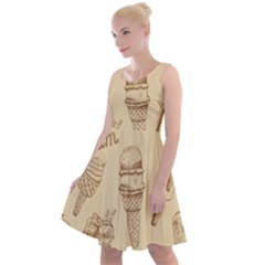 Ice Cream Vintage Pattern Knee Length Skater Dress by Vaneshart