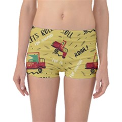 Childish Seamless Pattern With Dino Driver Boyleg Bikini Bottoms by Vaneshart