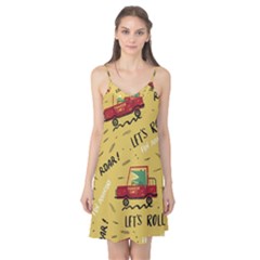 Childish Seamless Pattern With Dino Driver Camis Nightgown by Vaneshart