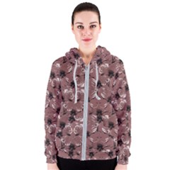 Hibiscus Flowers Collage Pattern Design Women s Zipper Hoodie by dflcprintsclothing