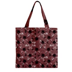 Hibiscus Flowers Collage Pattern Design Zipper Grocery Tote Bag by dflcprintsclothing