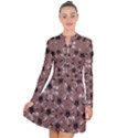 Hibiscus Flowers Collage Pattern Design Long Sleeve Panel Dress View1