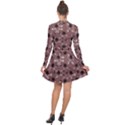 Hibiscus Flowers Collage Pattern Design Long Sleeve Panel Dress View2