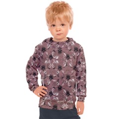 Hibiscus Flowers Collage Pattern Design Kids  Hooded Pullover by dflcprintsclothing