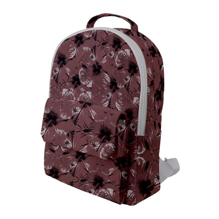 Hibiscus Flowers Collage Pattern Design Flap Pocket Backpack (Large)