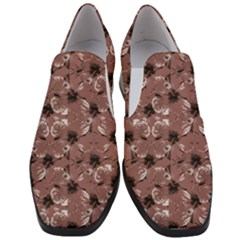 Hibiscus Flowers Collage Pattern Design Women Slip On Heel Loafers by dflcprintsclothing