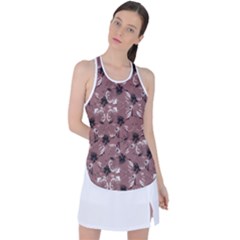 Hibiscus Flowers Collage Pattern Design Racer Back Mesh Tank Top by dflcprintsclothing