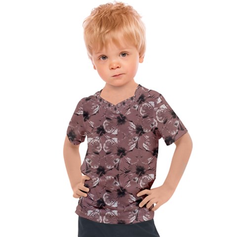 Hibiscus Flowers Collage Pattern Design Kids  Sports Tee by dflcprintsclothing