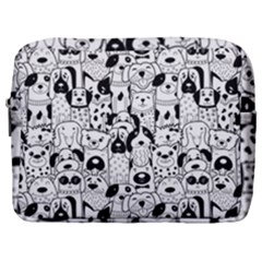 Seamless Pattern With Black White Doodle Dogs Make Up Pouch (large)