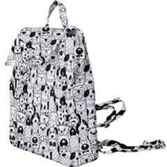 Seamless Pattern With Black White Doodle Dogs Buckle Everyday Backpack by Vaneshart