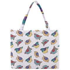 Seamless Pattern With Hand Drawn Bird Black Mini Tote Bag by Vaneshart