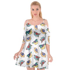 Seamless Pattern With Hand Drawn Bird Black Cutout Spaghetti Strap Chiffon Dress by Vaneshart