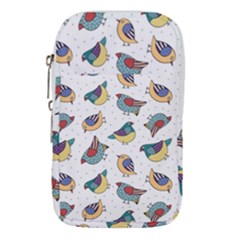 Seamless Pattern With Hand Drawn Bird Black Waist Pouch (large) by Vaneshart