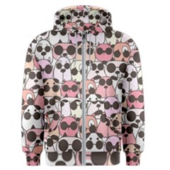 Cute Dog Seamless Pattern Background Men s Zipper Hoodie by Vaneshart