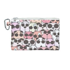 Cute Dog Seamless Pattern Background Canvas Cosmetic Bag (medium) by Vaneshart