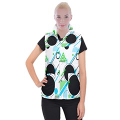 Geometric Shapes Background Women s Button Up Vest