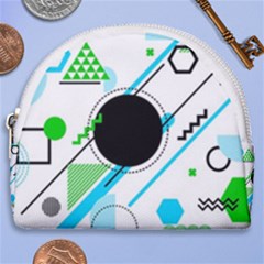 Geometric Shapes Background Horseshoe Style Canvas Pouch by Vaneshart