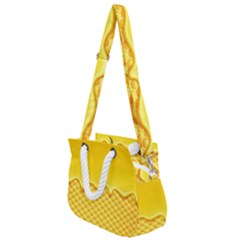 Sweet Honey Drips With Honeycomb Rope Handles Shoulder Strap Bag by Vaneshart