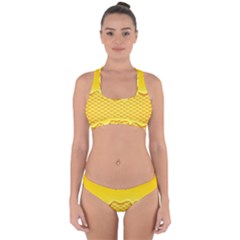 Sweet Honey Drips With Honeycomb Cross Back Hipster Bikini Set by Vaneshart