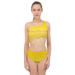 Sweet Honey Drips With Honeycomb Spliced Up Two Piece Swimsuit by Vaneshart