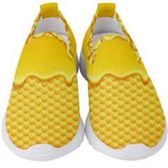 Sweet Honey Drips With Honeycomb Kids  Slip On Sneakers by Vaneshart