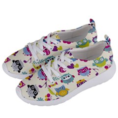 Funny Colorful Owls Women s Lightweight Sports Shoes by Vaneshart