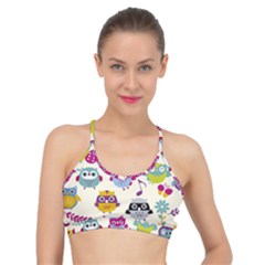 Funny Colorful Owls Basic Training Sports Bra by Vaneshart