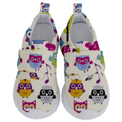 Funny Colorful Owls Kids  Velcro No Lace Shoes by Vaneshart