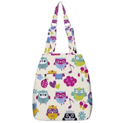 Funny Colorful Owls Center Zip Backpack