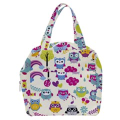 Funny Colorful Owls Boxy Hand Bag