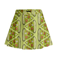 Pizza Fast Food Pattern Seamles Design Background Mini Flare Skirt