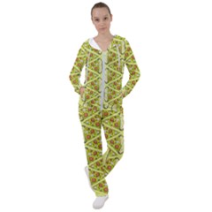 Pizza Fast Food Pattern Seamles Design Background Women s Tracksuit by Vaneshart